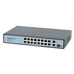 MaxLink PoE switch PSAT-19-16P-250, 18x LAN/16x PoE 250m, 1x SFP, 802.3af/at, 150W, 10/100Mbps