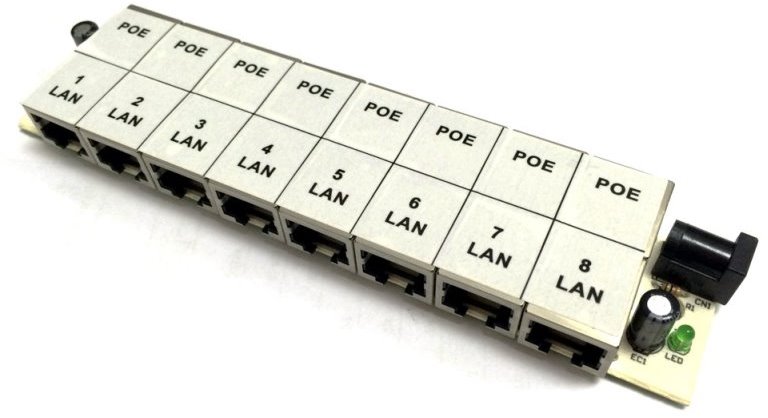 MaxLink passive POE panel, 8 ports, no case