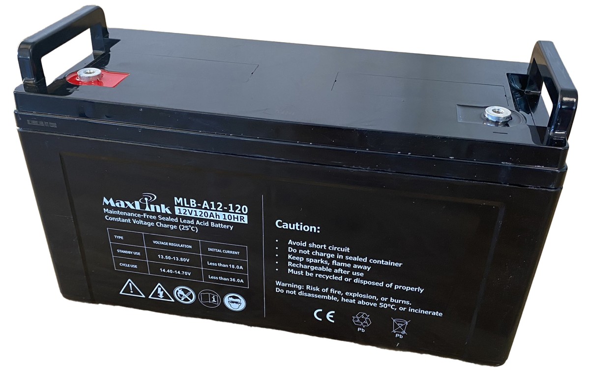 MaxLink lead acid battery AGM 12V 120Ah, M8