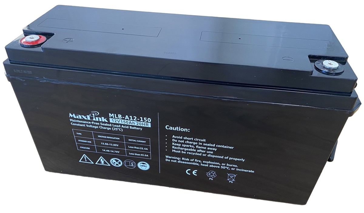 MaxLink lead acid battery AGM 12V 150Ah, M6